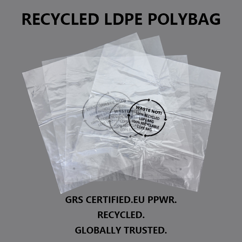 GRS-certifierade återvunna LDPE-förpackningspåsar