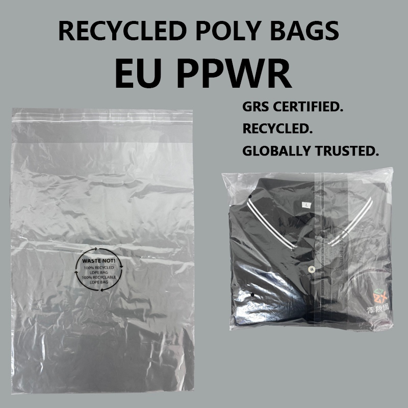 PPWR återvunnen LDPE-polypåse för klädförpackning
